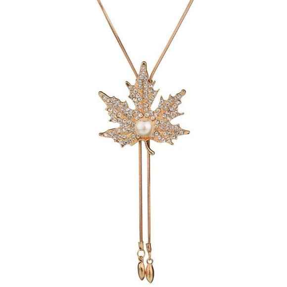 Jewelry - 💎 NEW ❤️ Long Maple Leaf Lady Necklace Women Jewelry